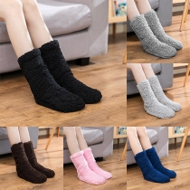 Fashion Solid Color Fleece Lined Thick Fluffy Soft Fuzzy Home Socks