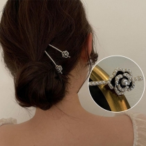 Vintage Beaded Floral Hairpin