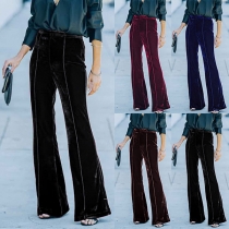 Fashion Solid Color Wide-leg Pants