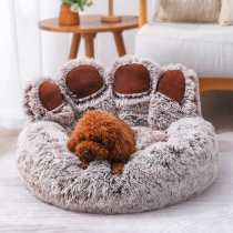 Dog Bed Cat Pet Sofa Cute Bear Paw Shape Comfortable Cozy Pet Sleeping Beds- Soft Fluffy Faux Fur Cat Cushion Dog Bed