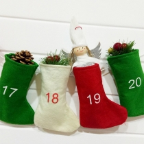 Exquisite 24-Day Christmas Advent Calendar-Wall Hanging Christmas Stockings Set-DIY Christmas Countdown Decor