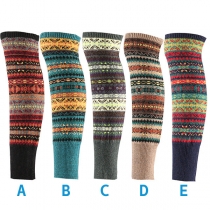 Vintage Bohemia Style Pattern Knitted Leg Warmer Socks