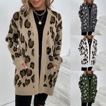 Fashion Leopard Knitted Cardigan