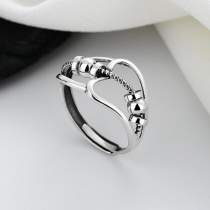 S925 Sterling Silver Irregular Rotation Anxiety Decompression Open Ring