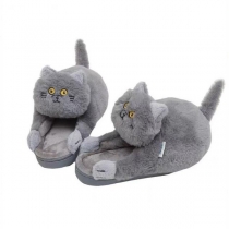Cute Warm Cat Plush Cotton Shoes
