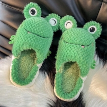 Cartoon Cute Frog Couple Warm Cutton Slippers