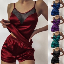 Sexy Lace Spliced Two-piece Pajamas Set