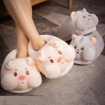 Cute Pink Pig Keep Warm Cotton Slippers