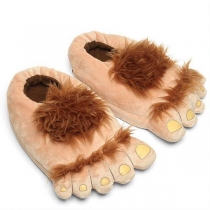 Funny Savage Big Feet Warm Indoor Plush Slippers