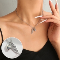 Fashion Heart Wings Pendant Necklace