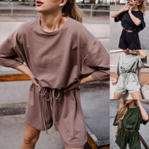 Street Fashion Two-piece Set Consist of Shirt and Shorts
