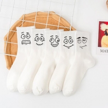 5 pairs/set Cartoon Funny Expression Smiley Socks