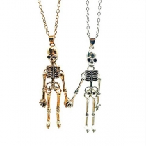 2 pcs/set Skeleton Hands Holding Pendant Couple Necklace
