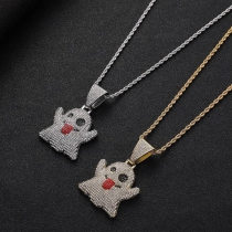 Funny Childish Ghost Hip Hop Pendant Necklace