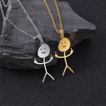 Funny Childish Little Doll Necklace Earring