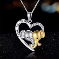 Fashion Elephant Pendant Necklace for Mother's Day