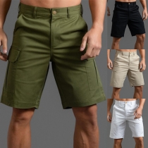 Fashion Solid Color Side-pockets Shorts for Men