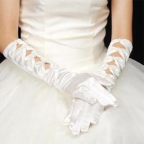Fashion Solid Color Cutout Long Gloves for Wedding