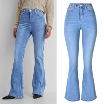 Vintage Old-washed Flared Denim Jeans