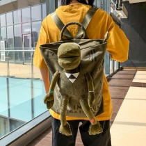 Funny Big Frog Canvas Backpack