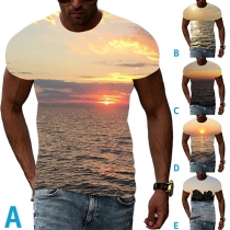 Fashion 3D Beach Printed Shirt for Men