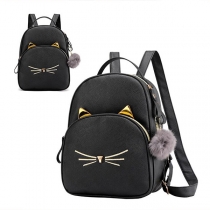 Cute Cat with Whiskers and Small Ears Backpack