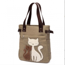 Cute Cat Handbag Canvas Bag