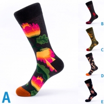 Fashion Printed Socks for Women-2 Pairs/Set