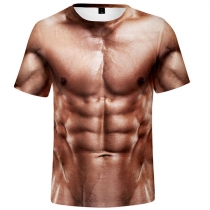 Funny Abs Pectoral Short Sleeve T-Shirt