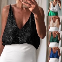 Sexy Bling-bling Sequin Cami Shirt
