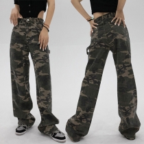 Fashion Camouflage Printed Wide-leg Pants