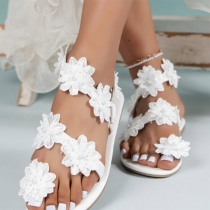 Lace Flower Flat Casual Sandals