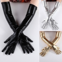 Fashion Artificial Leather Long Gloves for Party and Dancing