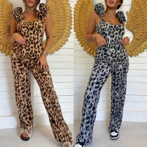 Fashion Leopard Printed Two-piece Set