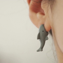 Little Shark Biting Ear Cute Ear Studs Earrings