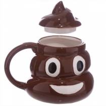 Novelty Poop Coffee Mug Hilarious Spoof Ceramic Cup with Lid