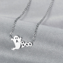 Spooky Cute Cartoon Ghost Pendant Necklace