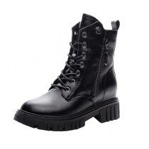 Street Fashion Lace-up Artificial Leather Elevator Martin Boots