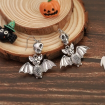 Punk Fashion Skull Batwing Earrings for Halloween