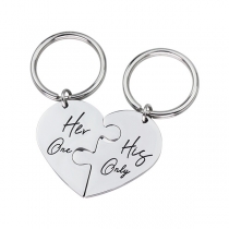 Her One & His Only -Fashion Key Chain for Lover-Perfect Gift for Birthday, Anniversary, New Year and Valentine Day
