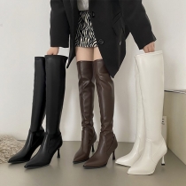 Pointed Toe Stiletto High Heel Thigh High Boots