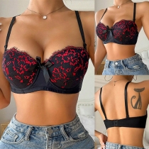 Floral Lace Spliced Push-up Bra - Sexy and Breathable Brassiere for Women
