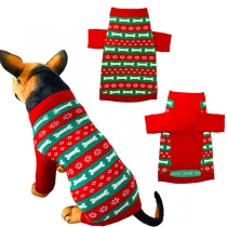 Fashion Warm Red and Green Printed Pet Clothing for Christmas