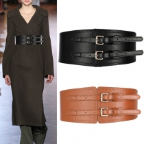 Street Fashion Double Buckle Elastic Belt