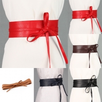 Fashion Self-tie Butterfly Artificial Leather PU Belt