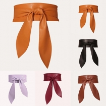 Vintage Artificial Leather PU Knot Belt