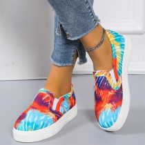 Casual Color Painted Canvas Shoes with Flat Soles