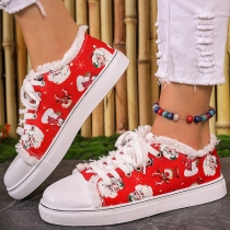 Casual Canvas Shoes with Santa Claus and Christmas Print