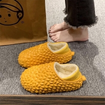 Funny Durian Fruit Design Waterproof Cotton Slippers