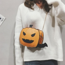 Halloween Glossy Pumpkin Chain Crossbody Bag